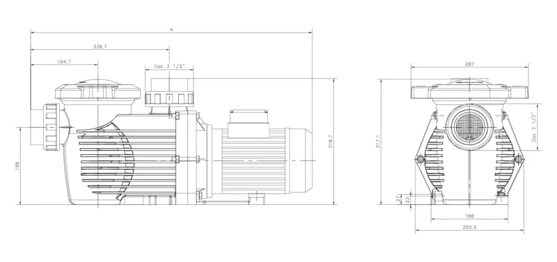 Kích thước máy bơm Kripsol Prime_KPR