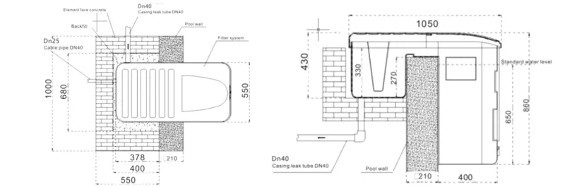 Chi tiết lắp đặt bộ lọc bể bơi PK8023