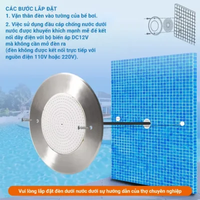 Các bước lắp đặt đèn hồ bơi Ultra-Thin Resin LED