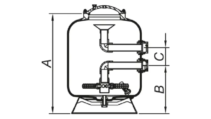Kích thước bình lọc cát Kripsol BK1