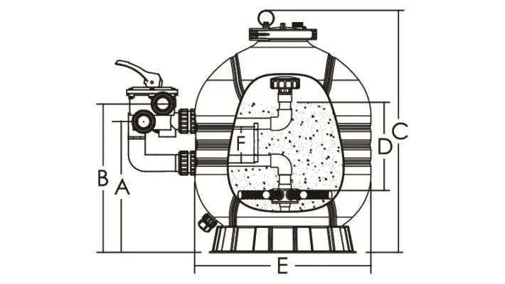 Kích thước bình lọc Emaux MFS Series