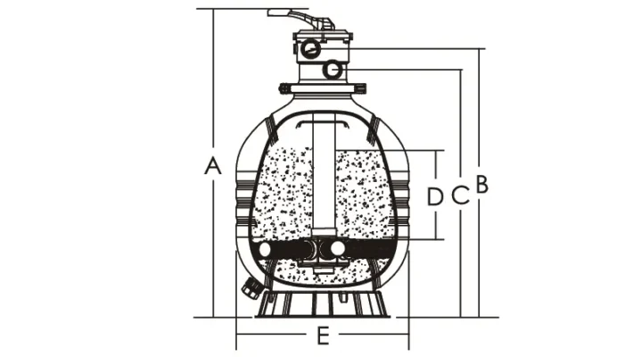 Kích thước bình lọc Emaux MFV Series