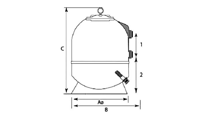 Kích thước bình lọc Kripsol S1