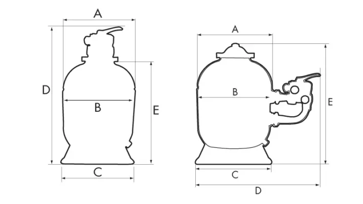 Mô phỏng kích thước bình lọc Kripsol S2
