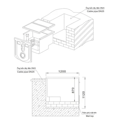 Mổ phỏng lắp đặt bộ lọc nước thông minh PK8030
