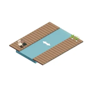 Sàn trượt hồ bơi tách đôi theo chiều dọc