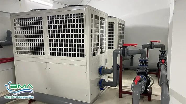 Hệ thống heatpump 4 mùa bể bơi