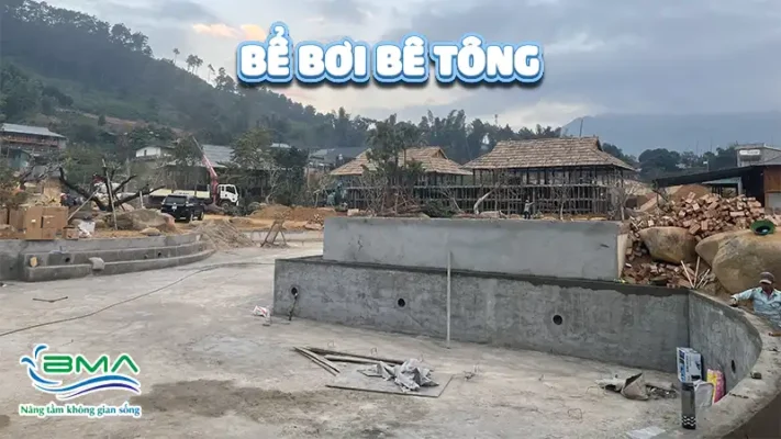 Chất liệu làm bể bơi phổ biến hiện nay - Tư vấn chi tiết từ BMA 2 Bể bơi làm bằng bê tông