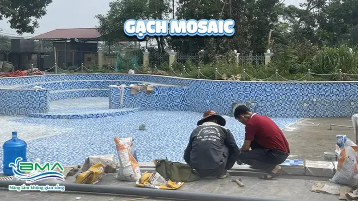 Chất liệu làm bể bơi phổ biến hiện nay - Tư vấn chi tiết từ BMA 3 Gạch Mosaic