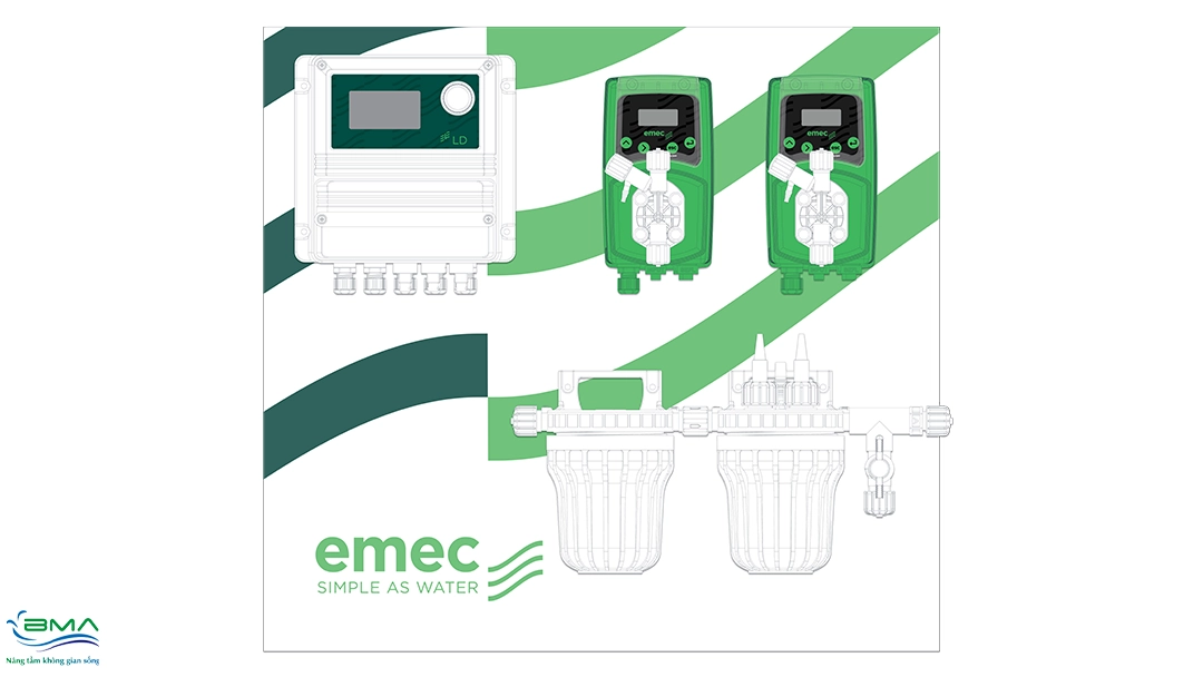 LDPHRH Emec | Bộ Điều Khiển pH & ORP Tự Động 5 Ảnh minh họa lắp đặt bộ châm hóa chất tự động LDPHRH Emec